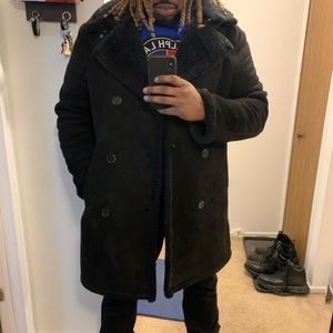 Men’s Faux-Shearling Overcoat